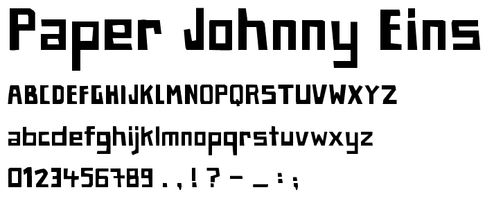 Paper Johnny Eins font